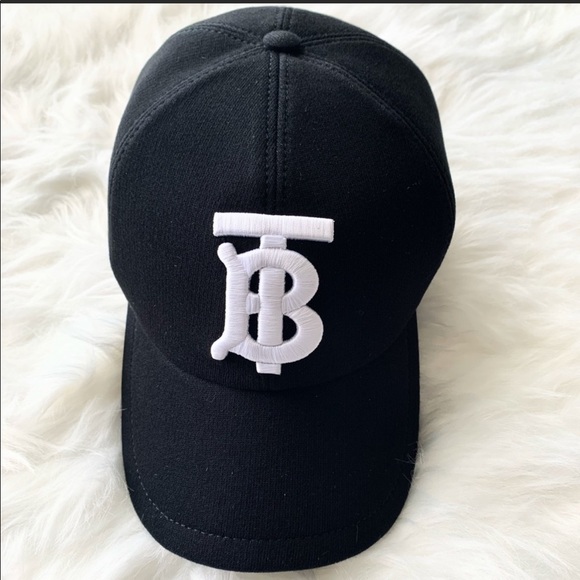Womens Black Monogram Burberry Hat - Picture 1 of 4
